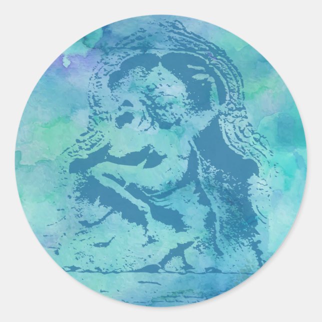 Adesivo Redondo Azul Apsara (Frente)