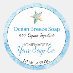 Adesivo Redondo Azul Aquaidro Frio Praia Sabão Físico