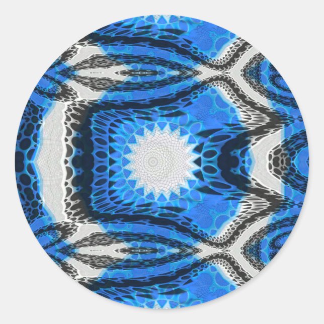 Adesivo Redondo Azul atômico (Frente)