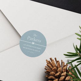 Adesivo Redondo Azul | Autocolante de endereço de retorno mínimo d