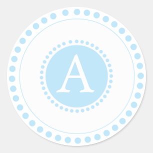 Adesivo Redondo Azul-bebê - selos de envelopes monogramas