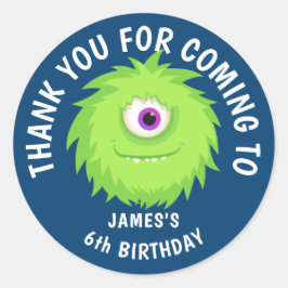 Adesivo Redondo Azul-branco-monstro