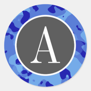 Adesivo Redondo Azul Camo de Han; Camuflagem