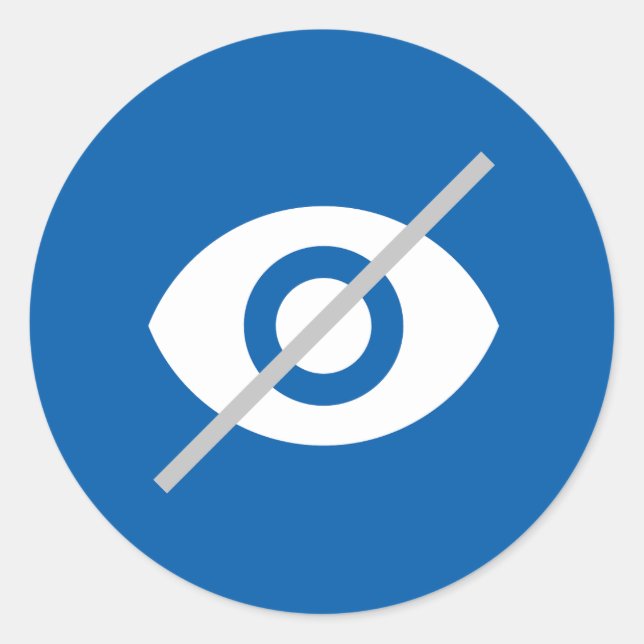 Adesivo Redondo Azul cego (Frente)