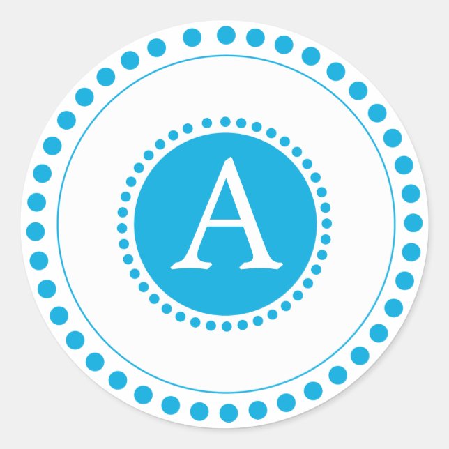 Adesivo Redondo Azul-céu - selos de envelope personalizados (Frente)