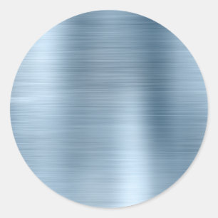 Adesivo Redondo Azul Claro Metálico em Branco