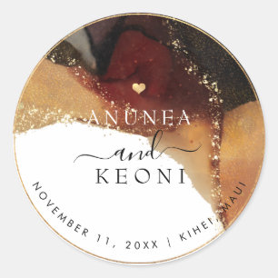 Adesivo Redondo Azul com álcool de tinta Abstrato PixDezine Doura