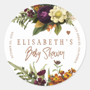 Adesivo Redondo Azul cor de laranja enferrujado outono outono flor