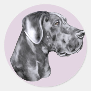Adesivo Redondo Azul de great dane Uncropped
