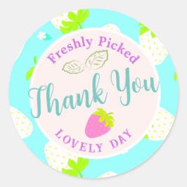 Adesivo Redondo Azul de Morango