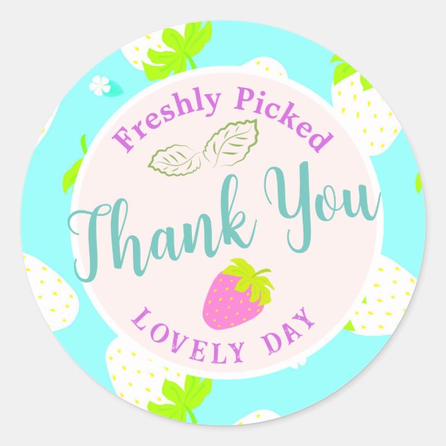 Adesivo Redondo Azul de Morango (Frente)