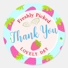 Adesivo Redondo Azul de Morango