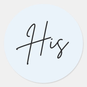 Adesivo Redondo Azul Dele para a bolsa de boas-vindas do casamento