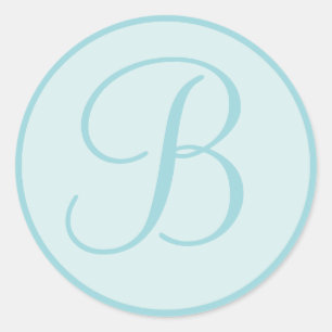 Adesivo Redondo Azul do Aqua ou selos Monogrammed do envelope da