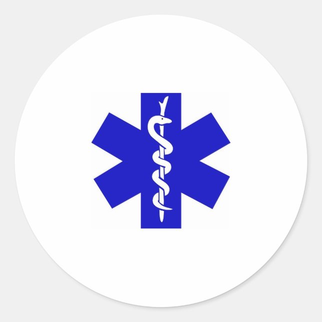 Adesivo Redondo azul e branco (Frente)