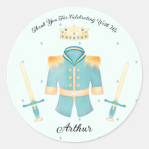 Azul e Dourado Aquarela Pequeno Príncipe Obrigado