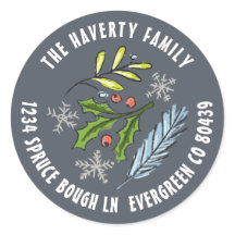 Azul Empoeirado Desenhado Azevinho Spruce Férias d