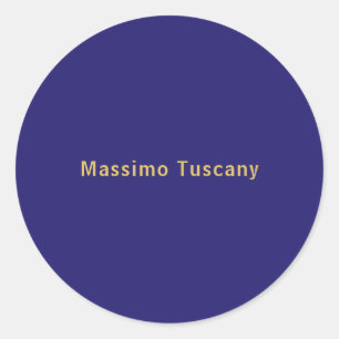 Adesivo Redondo Azul Escuro & Dourado Profissional Minimalista Mod