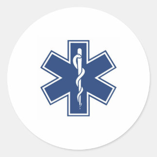 Adesivo Redondo azul escuro e branco