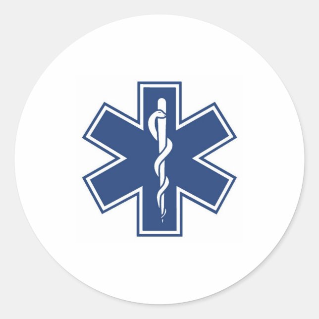 Adesivo Redondo azul escuro e branco (Frente)