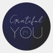 Azul escuro "Grateful for you"