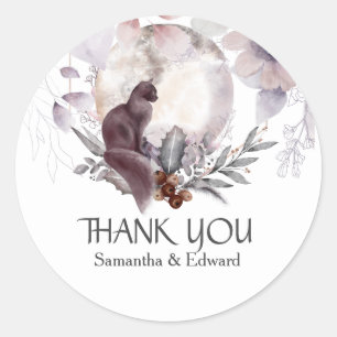 Adesivo Redondo Azul-escuro, rosa-rosa, obrigado-te