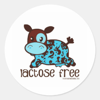 Adesivo Redondo Azul Livre de Lactose