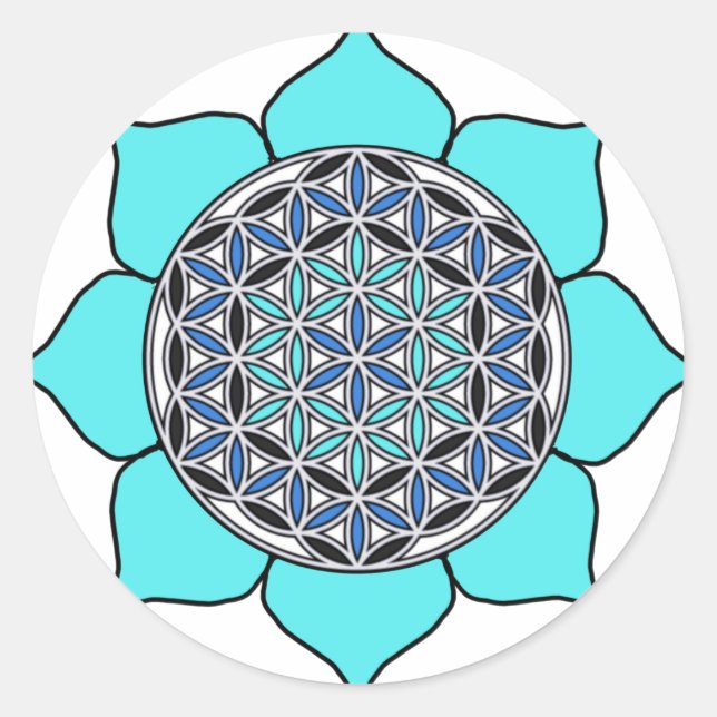 Adesivo Redondo Azul Lotus 2 (Frente)