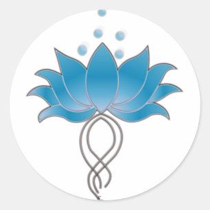 Adesivo Redondo Azul Lotus aberto