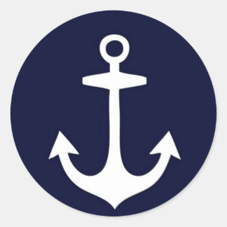 Adesivo Redondo Azul marinho e Branco Náutico Inspirado