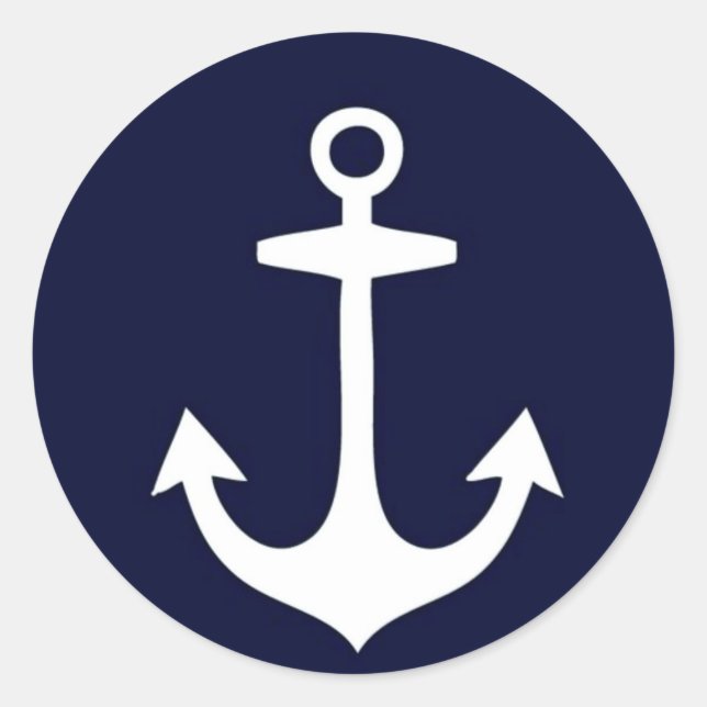 Adesivo Redondo Azul marinho e Branco Náutico Inspirado (Frente)