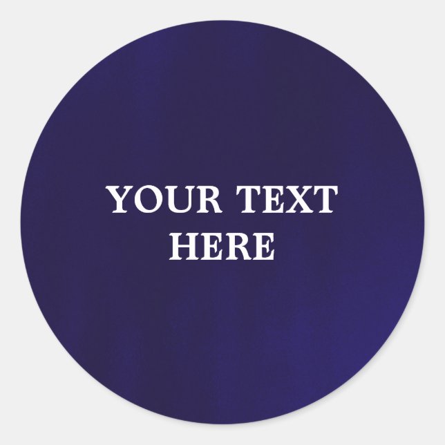 Adesivo Redondo Azul Marinho Escuro Brilho Elegante (Frente)
