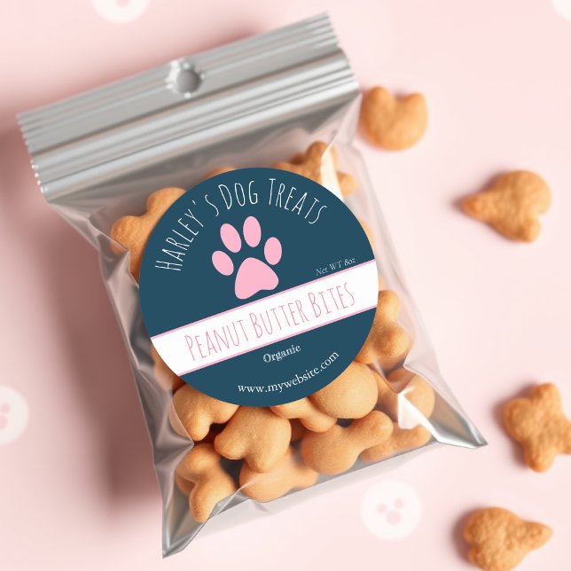 Adesivo Redondo Azul Marinho | Rótulos para empresas de tratamento (Criador carregado)