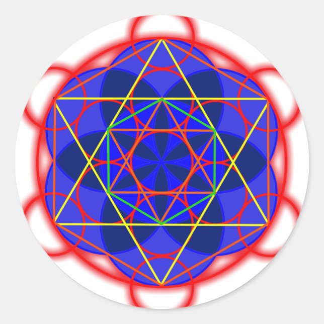 Adesivo Redondo Azul Metatron (Frente)
