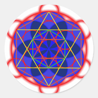 Adesivo Redondo Azul Metatron
