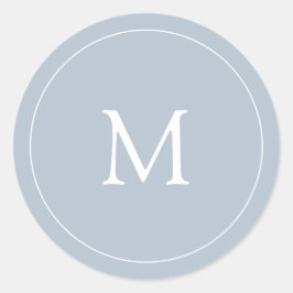 Adesivo Redondo Azul | Monograma de Casamento