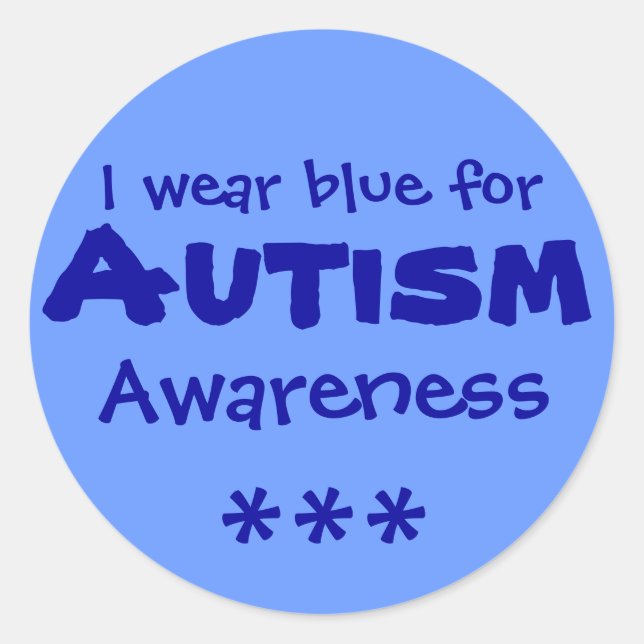 Adesivo Redondo Azul para Autismo (Frente)