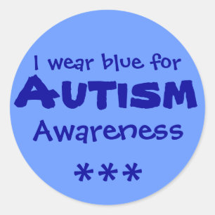 Adesivo Redondo Azul para o autismo