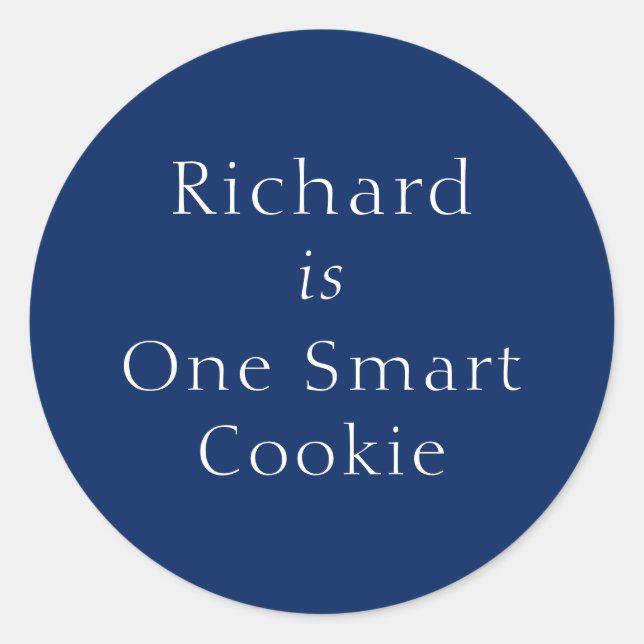 Adesivo Redondo Azul Personalizado Um Cookie Intel (Frente)