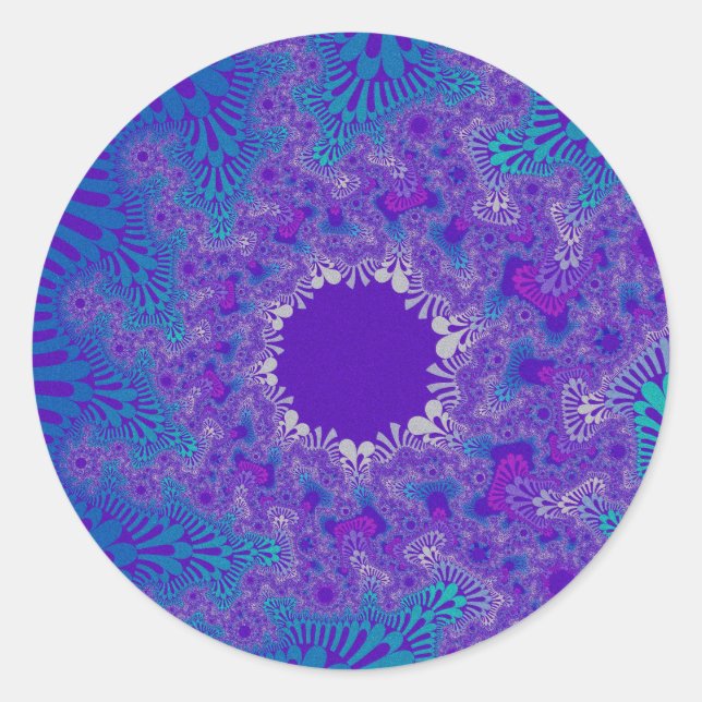 Adesivo Redondo Azul Pureza Sunburst (Frente)