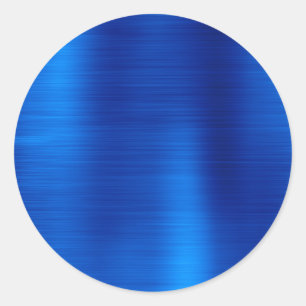 Adesivo Redondo Azul Real Metálico em Branco
