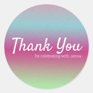 Adesivo Redondo Azul-rosa-claro colorido