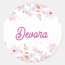 Adesivo Redondo Azul-rosa-rosa, mitzva guardanapo com nome