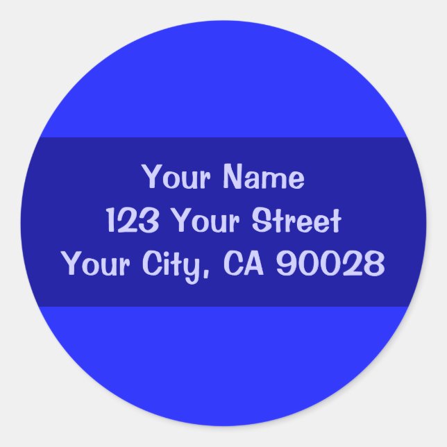 Adesivo Redondo azul simples (Frente)