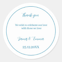 Azul Simples de Casamento Personalizado