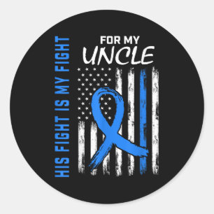 Adesivo Redondo Azul Sua Luta É Minha Camisa De Consciência Da Dia