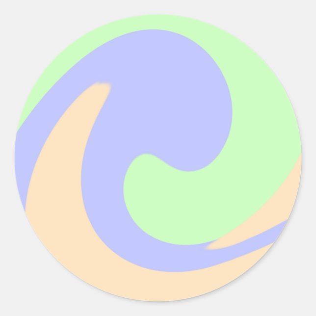 Adesivo Redondo Azul verde mármore fluido boho negrito (Frente)