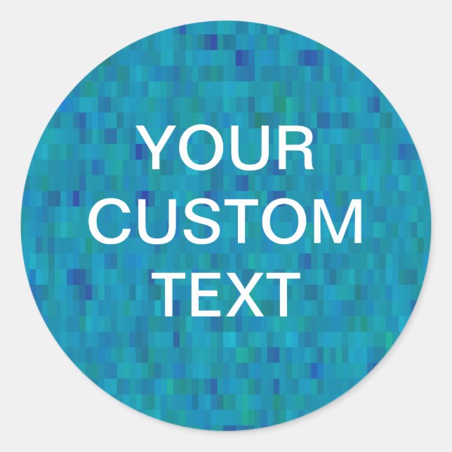Adesivo Redondo Azulejo aqua Sticker padrão moderno (Frente)