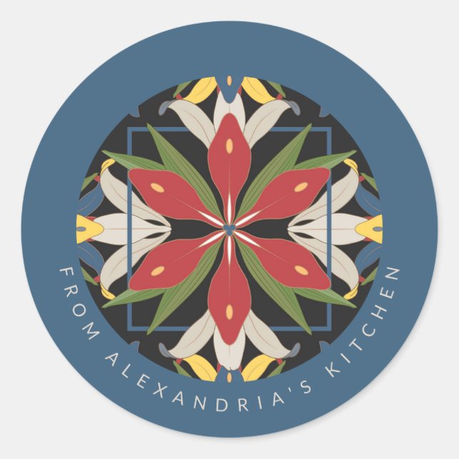 Adesivo Redondo Azulejo Azul para Cozinha | Diretamente da Cozinha (Frente)