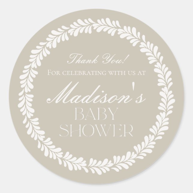 Adesivo Redondo Azulejo Beige Talavera - Chá de fraldas espanhol F (Frente)